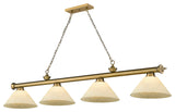Z-Lite 2306-4-AGM14 Cordon 4 Light 14"W Billiard Chandelier - Rubbed Brass /