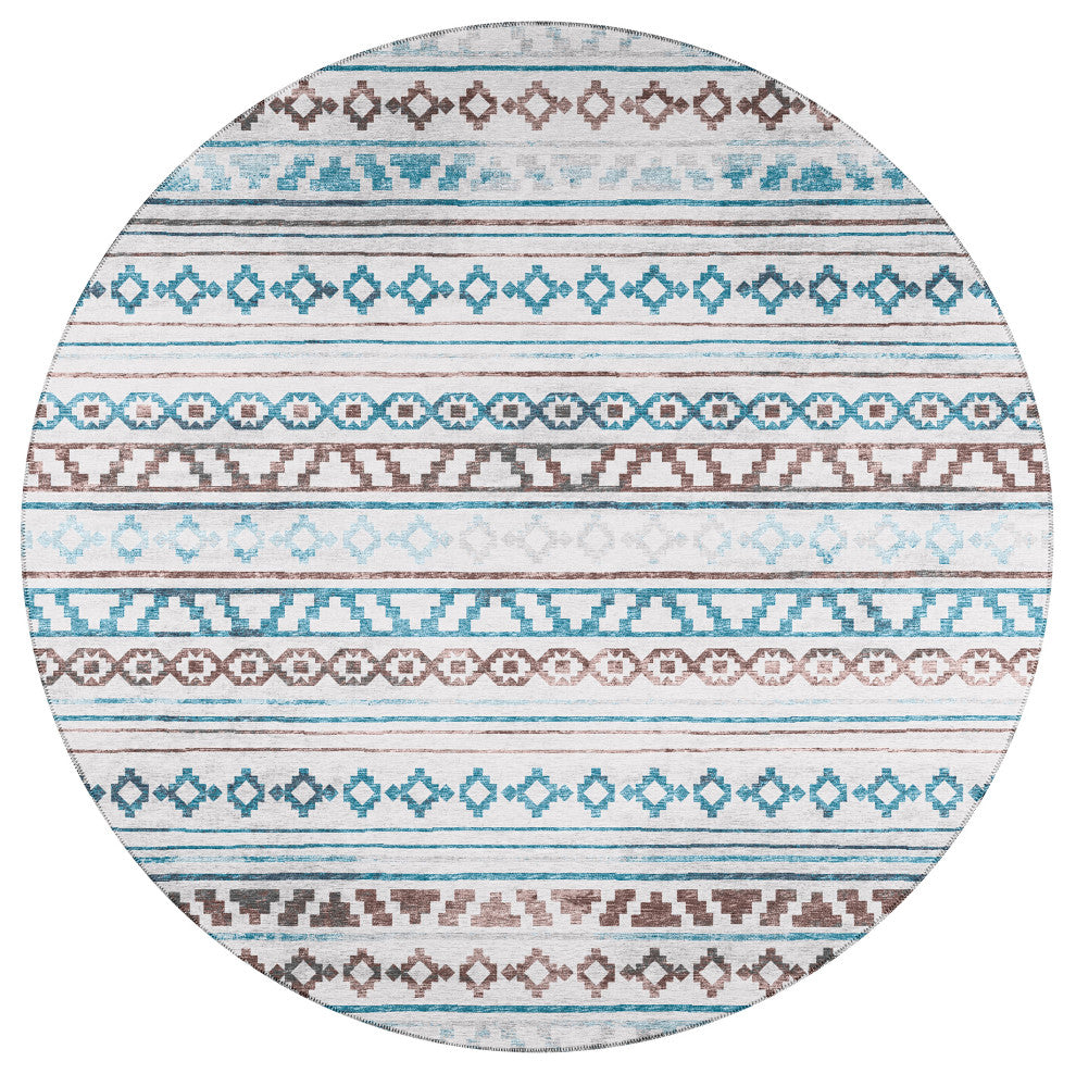 Indoor/Outdoor Sedona SN10 Tin Machine Washable 6' x 6' Round Rug