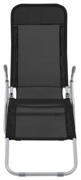 vidaXL Folding Sun Loungers 2-Piece Textilene Black