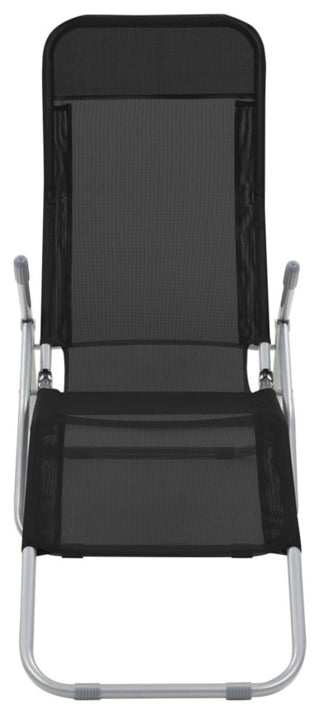 vidaXL Folding Sun Loungers 2-Piece Textilene Black