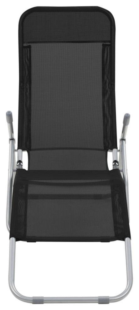 vidaXL Folding Sun Loungers 2-Piece Textilene Black