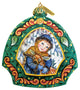 Hand Painted Scenic Ornament Girl With Deer