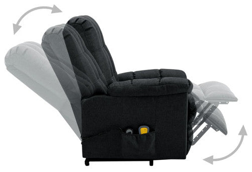 vidaXL Power Lift Recliner Electric Lift Chair for Elderly Dark Gray Fabric