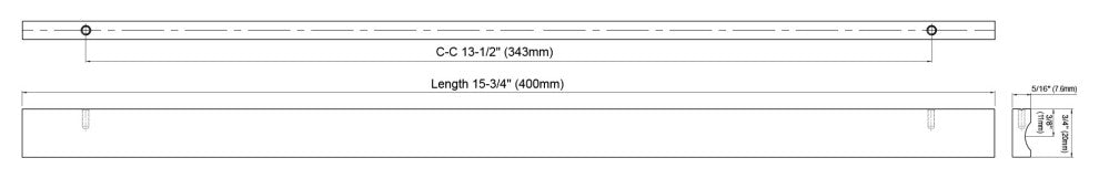 Dowell Series 3064 Handles, 15.75", 13.75" CTC, 3-Pack, Brushed Brass