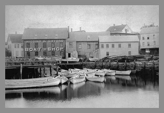 Higgins and Gifford Boatyard- Gallery Wrapped Canvas Art 28" x 42"