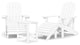 vidaxL Patio Adirondack Chairs With Footstool and Table HDPE White