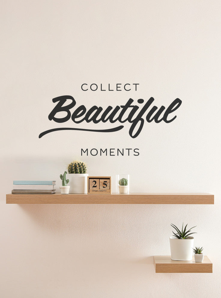 Collect Beautiful Moments Wall Decal, Black