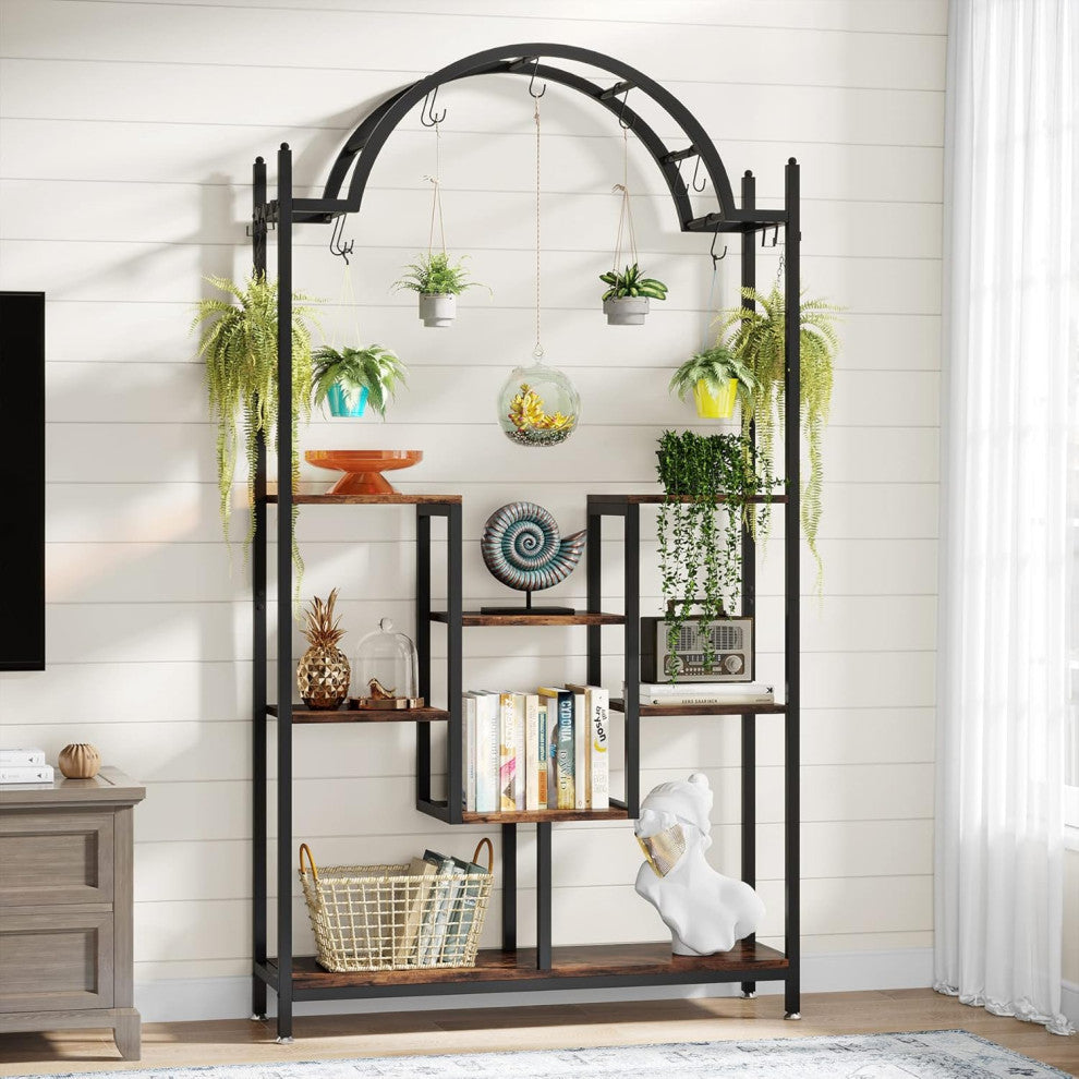 Tribesigns 5-Tier Plant Stand, Arched Flower Shelf, Bonsai Pots Display Rack