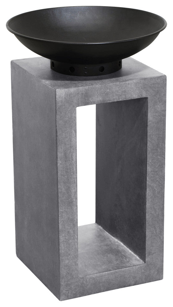 Astella Midas Fire Pedestal, Gray Cement