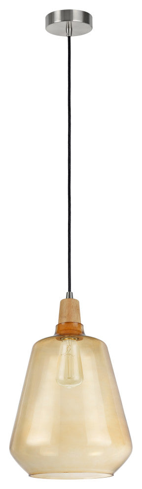 61051-1 Adjustable 1-Light Hanging Mini Pendant Ceiling Light, Satin Nickel