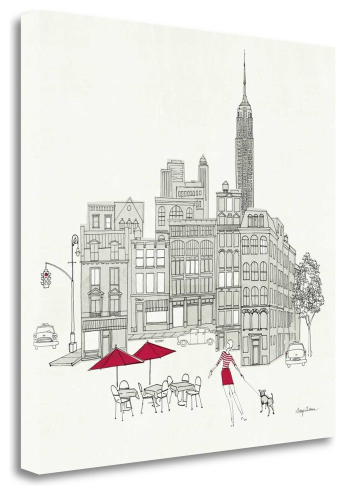 "World Cafe III - Nyc Red" By Avery Tillmon, Giclee Print on Gallery Wrap Canvas