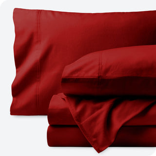 Bare Home Cotton Flannel Sheet Set, Red, Twin Xl