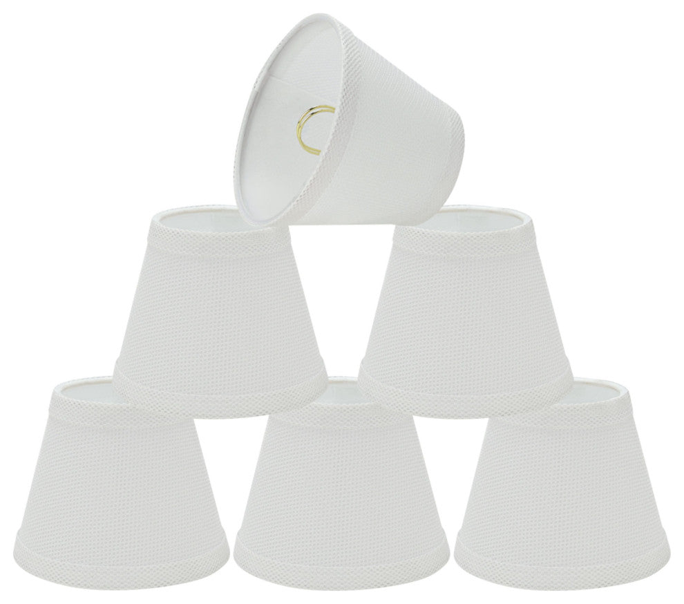 Aspen Creative 32066-6 Hardback Empire Clip-On Lamp Shade White 3" x 5" x 4"