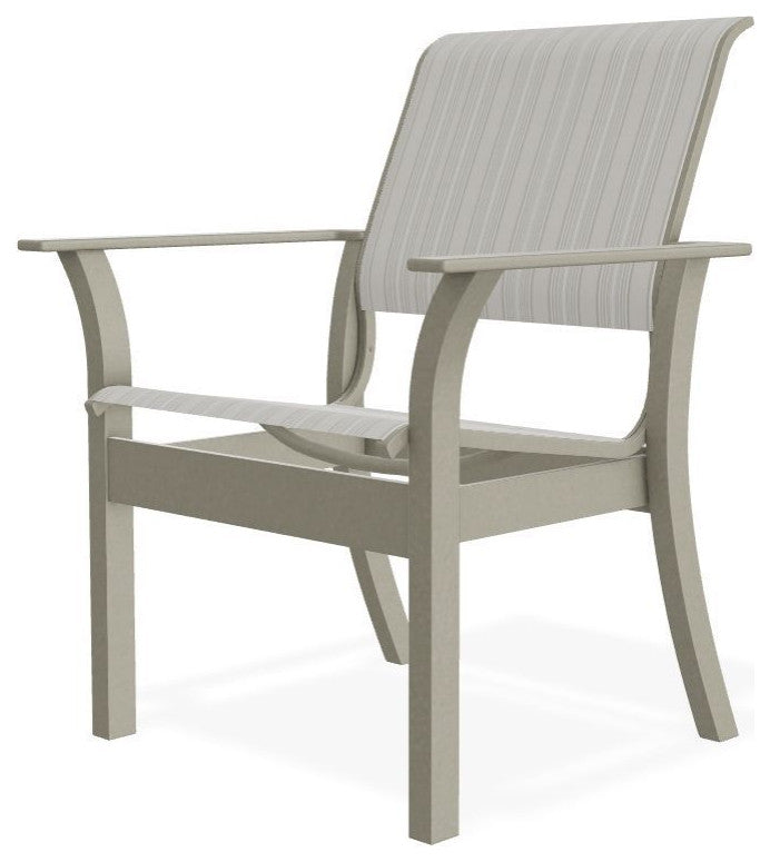Leeward Sling Stackable Outdoor Dining Chair, Harbor/Storm
