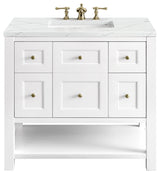 Breckenridge 36" Single Vanity, Bright White,  Ethereal Noctis Top
