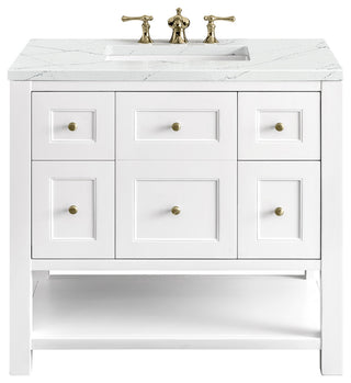 Breckenridge 36" Single Vanity, Bright White,  Ethereal Noctis Top