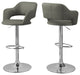 HomeRoots 21" x 22.5" x 36" Light Grey Foam Metal Leather Look Barstool
