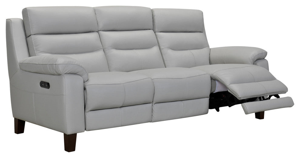 Hayward 82" Dove Gray Genuine Leather Power Reclining Sofa