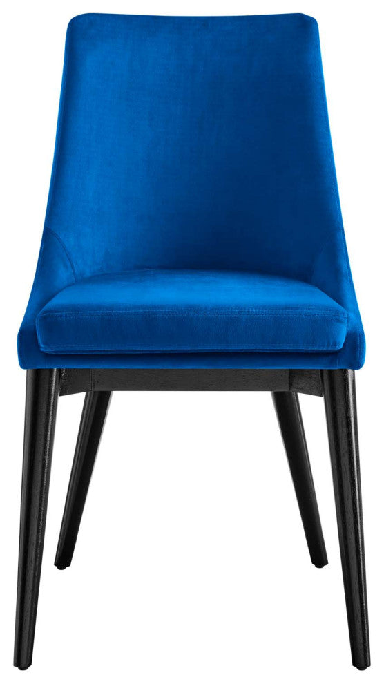 Viscount Accent Performance Velvet Dining Chairs, Set of 2, Navy