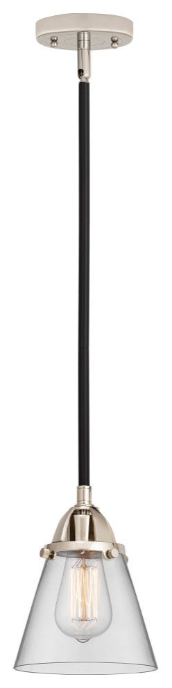 Small Cone Mini Pendant, Black Polished Nickel, Clear, Clear