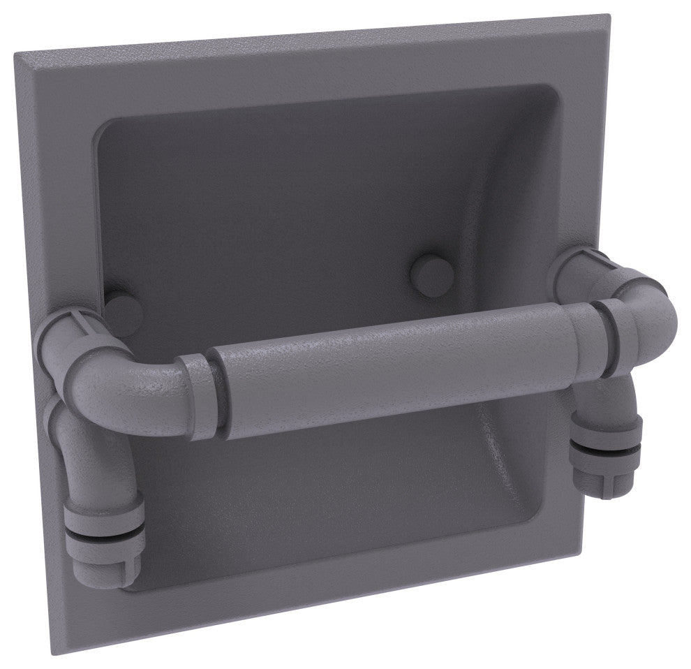 Pipeline Recessed Toilet Paper Holder, Matte Gray