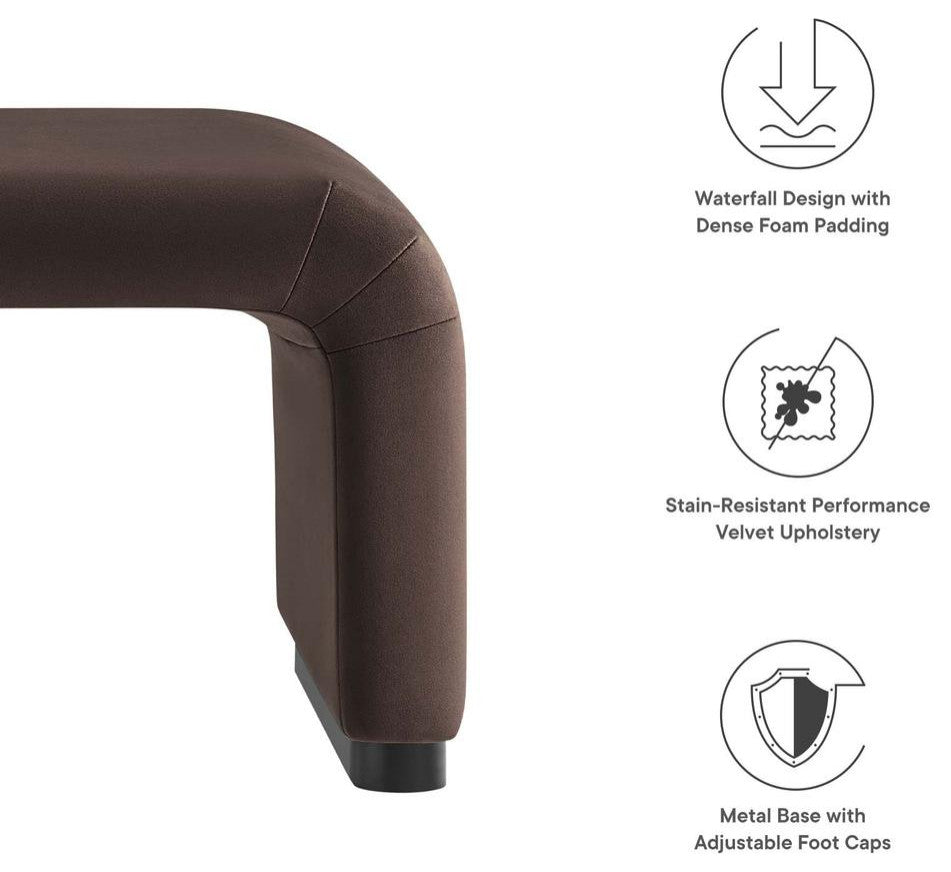 Koda Performance Velvet Waterfall Ottoman