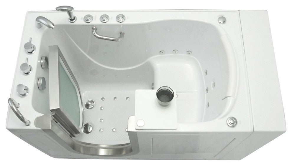 Ella Elite Air & Hydro Massage Acrylic Walk In Bath Left Side Door and Drain