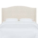 Camelback Wingback Headboard, Linen Talc, Queen