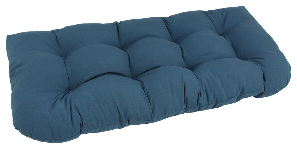 42"x19" U-Shaped Twill Tufted Settee/Bench Cushion, Indigo