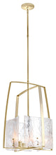 Arc Pendant, Modern Brass Finish, White Swirl Glass, Standard Overall Height