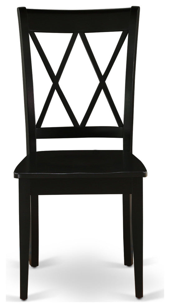 3Pc Dinette Set 2 Dining Chairs, Butterfly Leaf Dining Table, Black