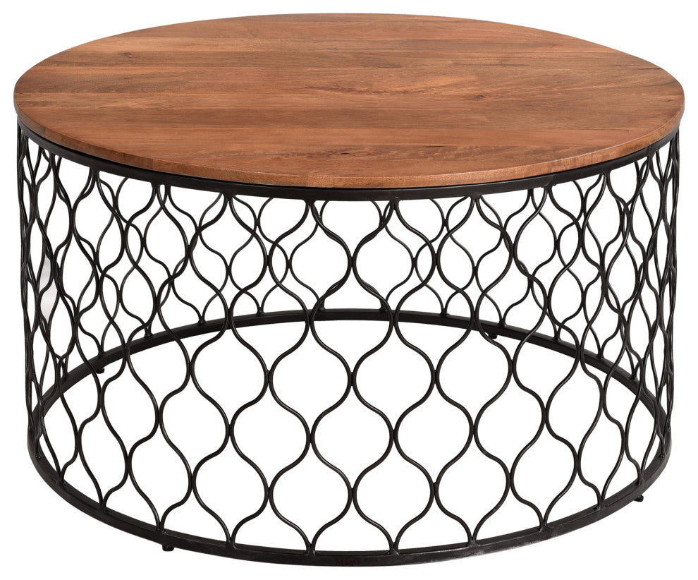 Jonathan Wood and Metal Coffee Table