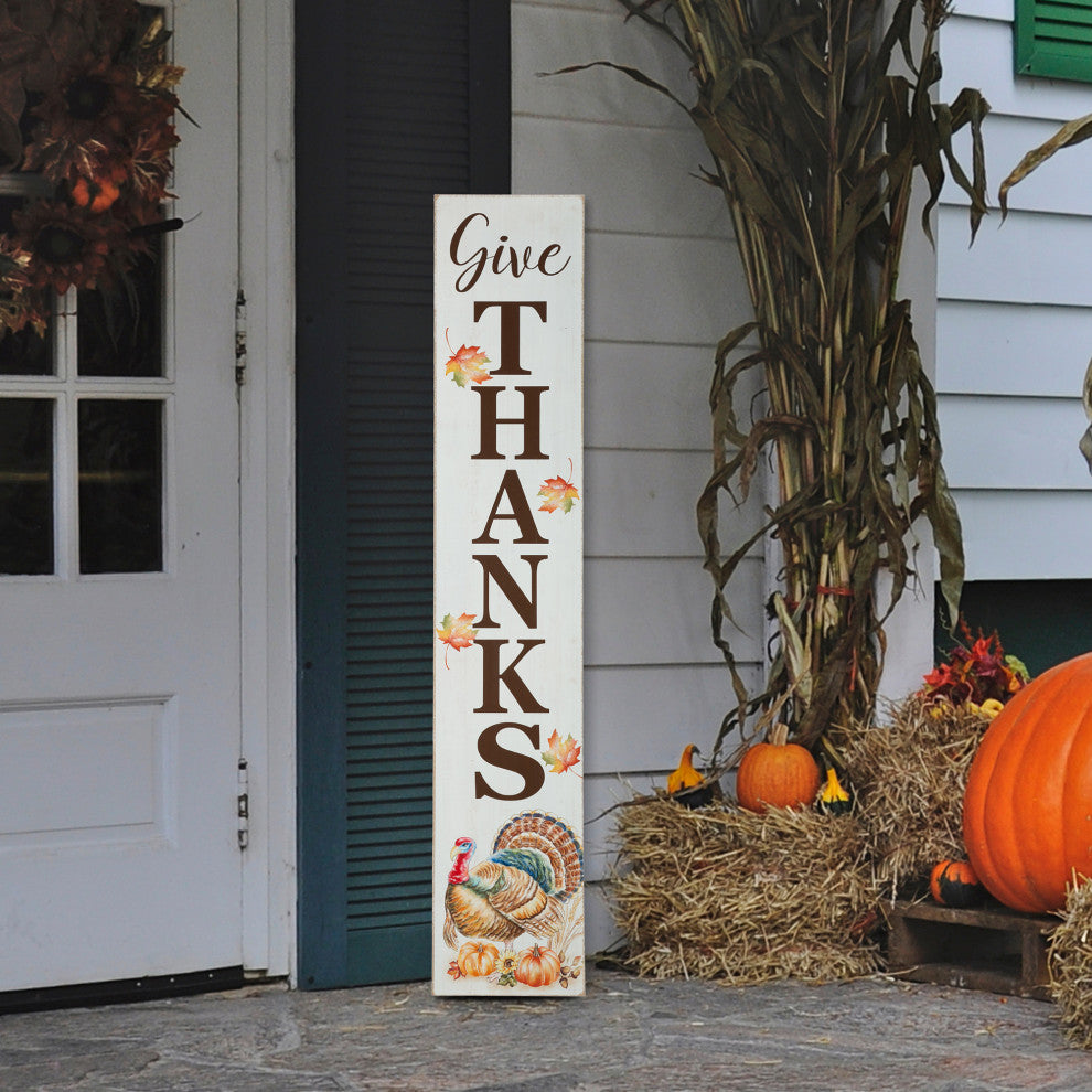 42"H Thanksgiving Wooden "GIVE THANKS" Porch Sign