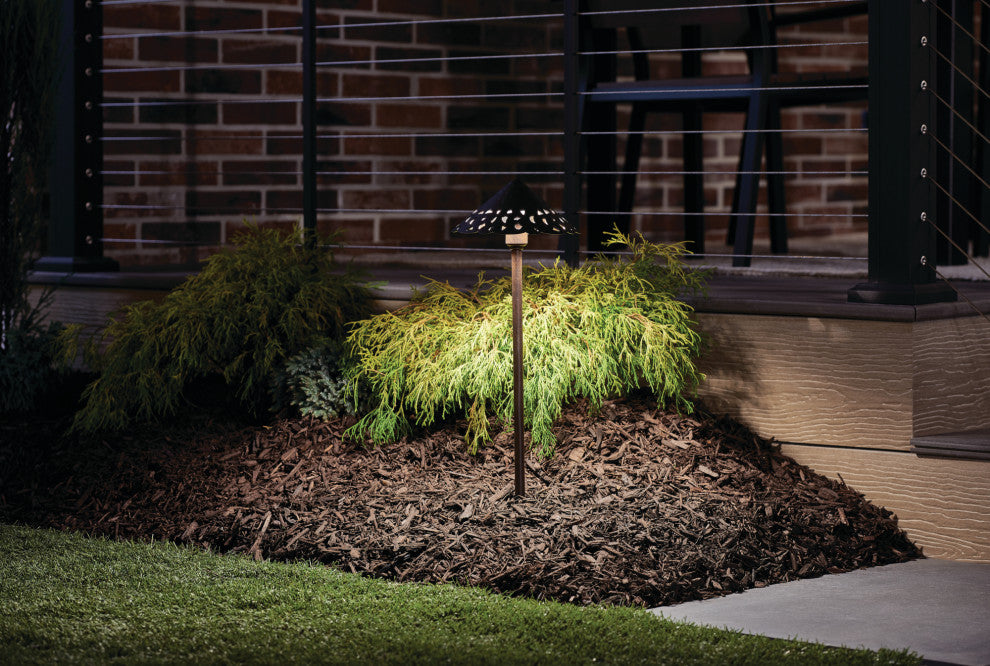 Textured Tannery Bronze 3000K Cast Hammered Roof LED