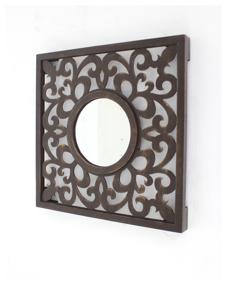 Vintage Espresso Finished Wall Mirror