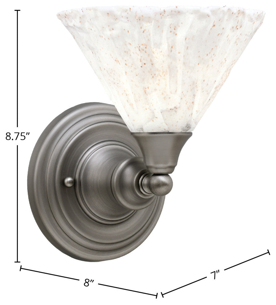 1-Light Wall Sconce, Brushed Nickel/Italian Ice