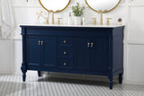 Lewis 60" Double Bathroom Vanity, Blue