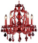 Avenue Lighting 5-Light Mini Crystal Chandelier, Red