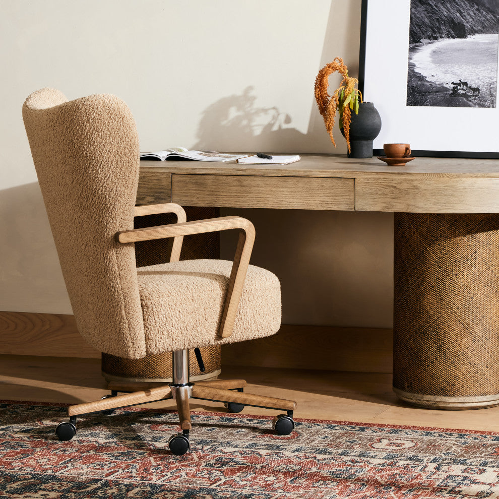 Melrose Desk Chair-Sheepskin Camel