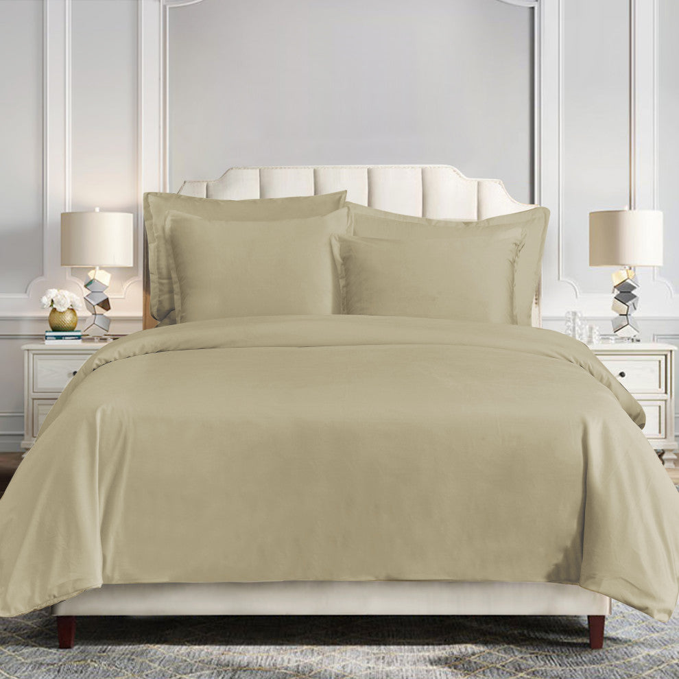 Velvet Duvet Cover Set, Super King, Oatmeal, 3 Piece