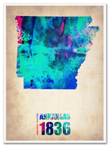 'Arkansas Watercolor Map' Canvas Art by Naxart