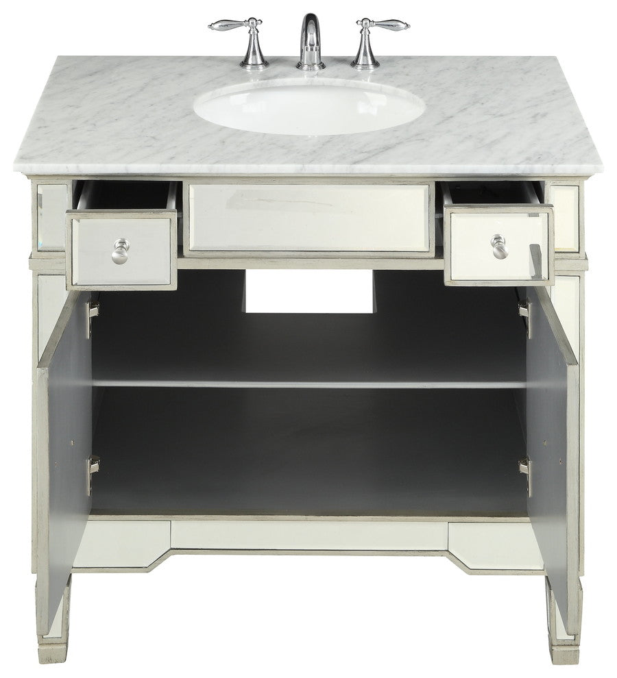 36" Mirror Reflection Ashlyn Bathroom Vanity With Kesha Mirror