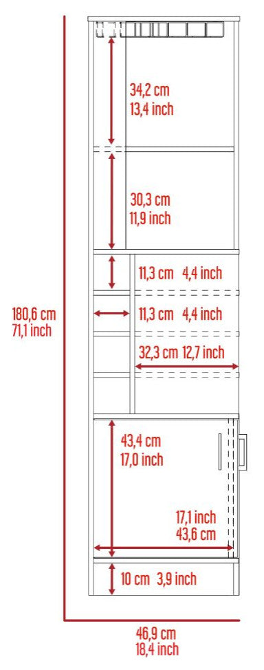 Egina Bar cabinet, Light Gray