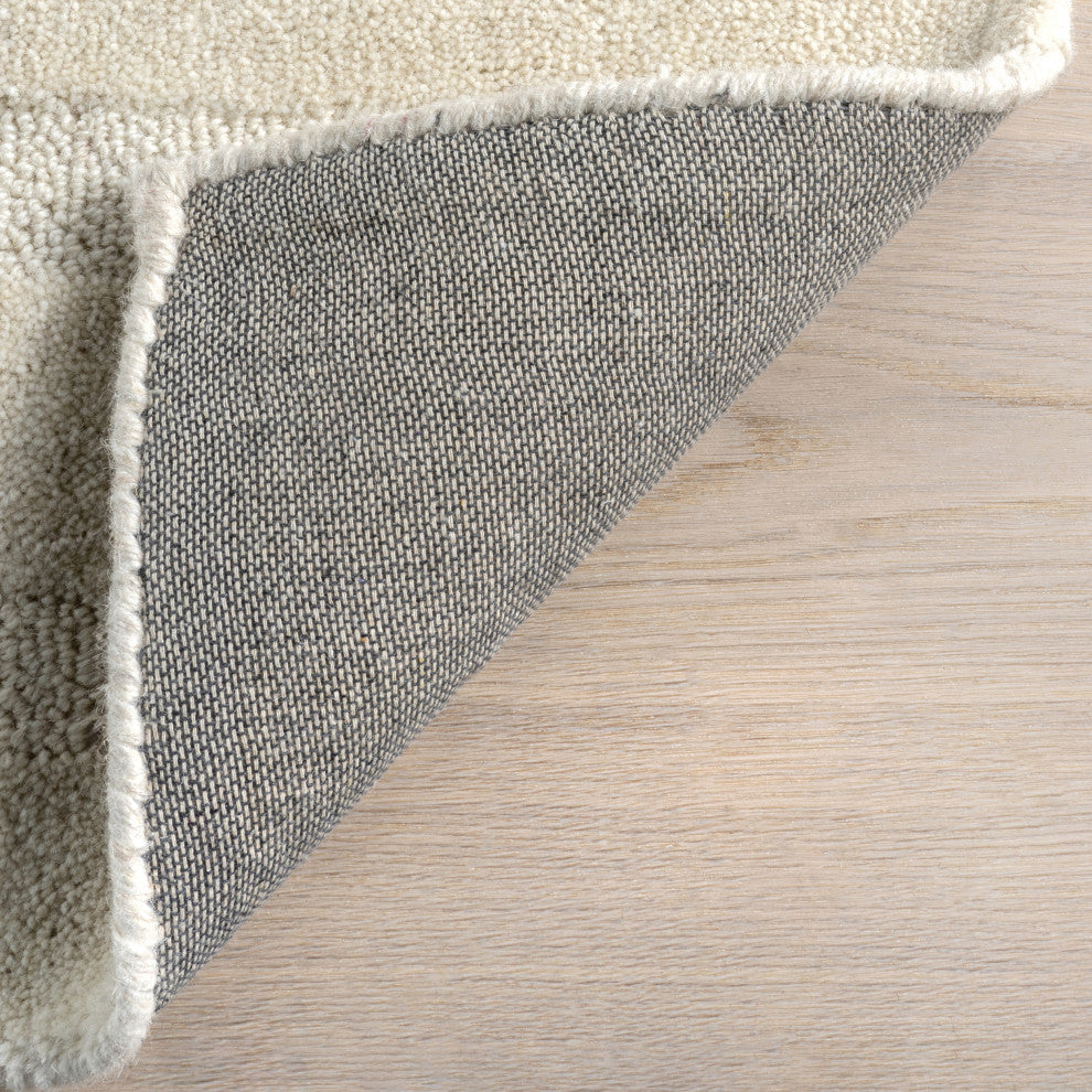 Vestry Striped Wool Area Rug, Ivory 9' x 12'