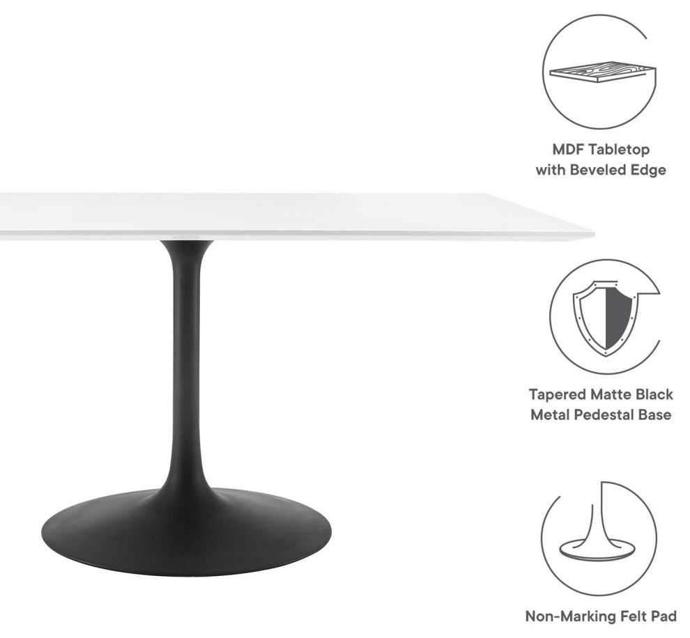 Lippa 60" Rectangle Wood Dining Table Black White
