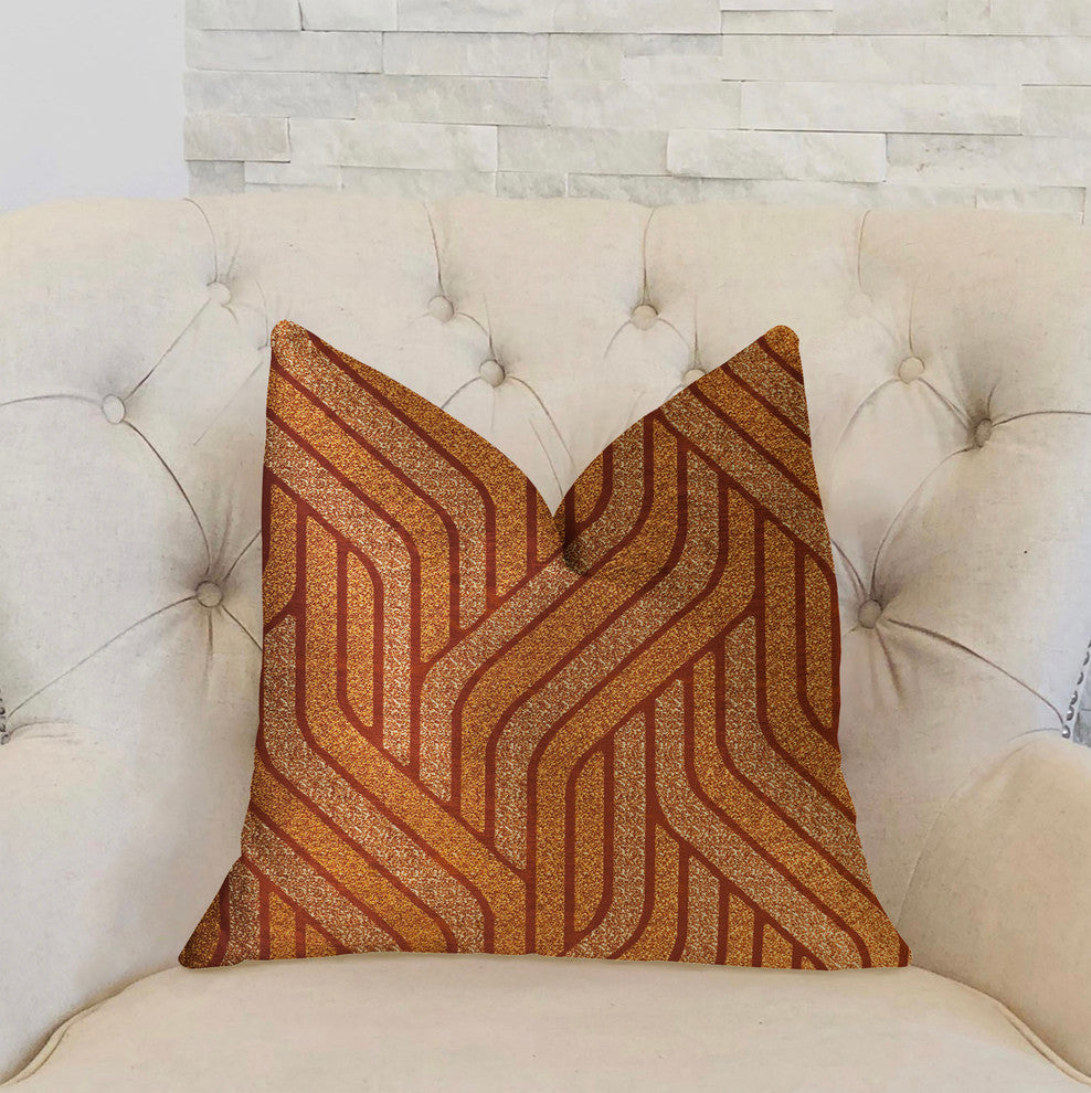 Twin Overpass Orange Luxury Throw Pillow, 20"x20"