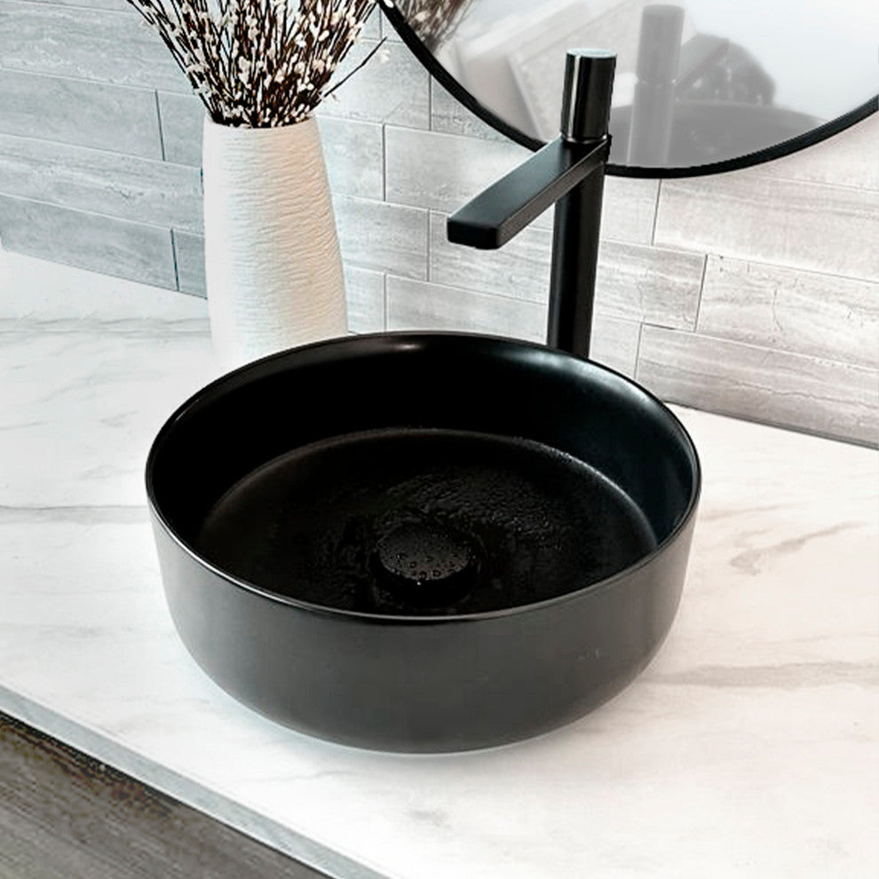 STYLISH Matte Black Pop-Up Bathroom Sink Drain without Overflow