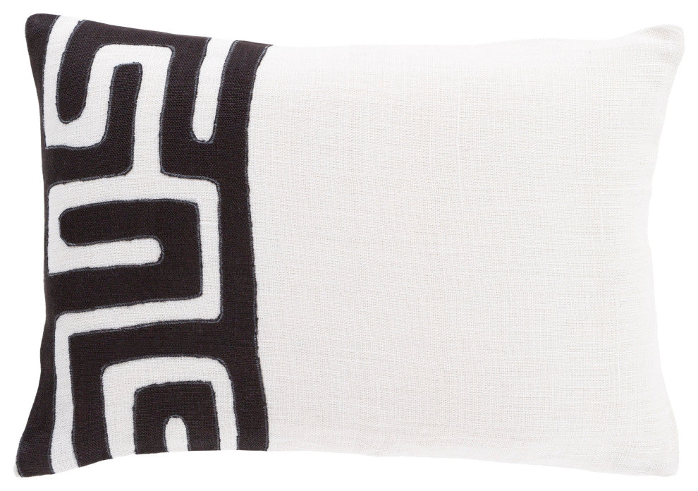 Surya Nairobi NRB-012 13"x19" Pillow Kit, White/Black