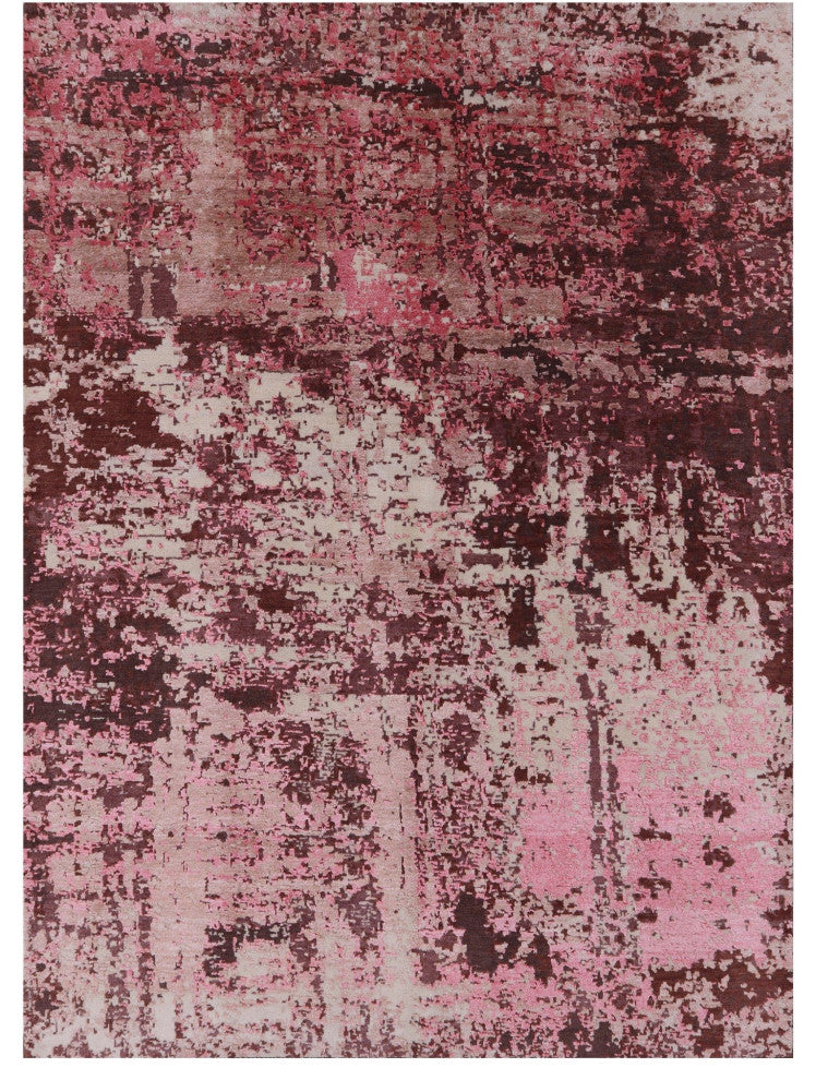 Handmade Abstract Wool and Silk Rug 5' 0" X 7' 0" Q7080
