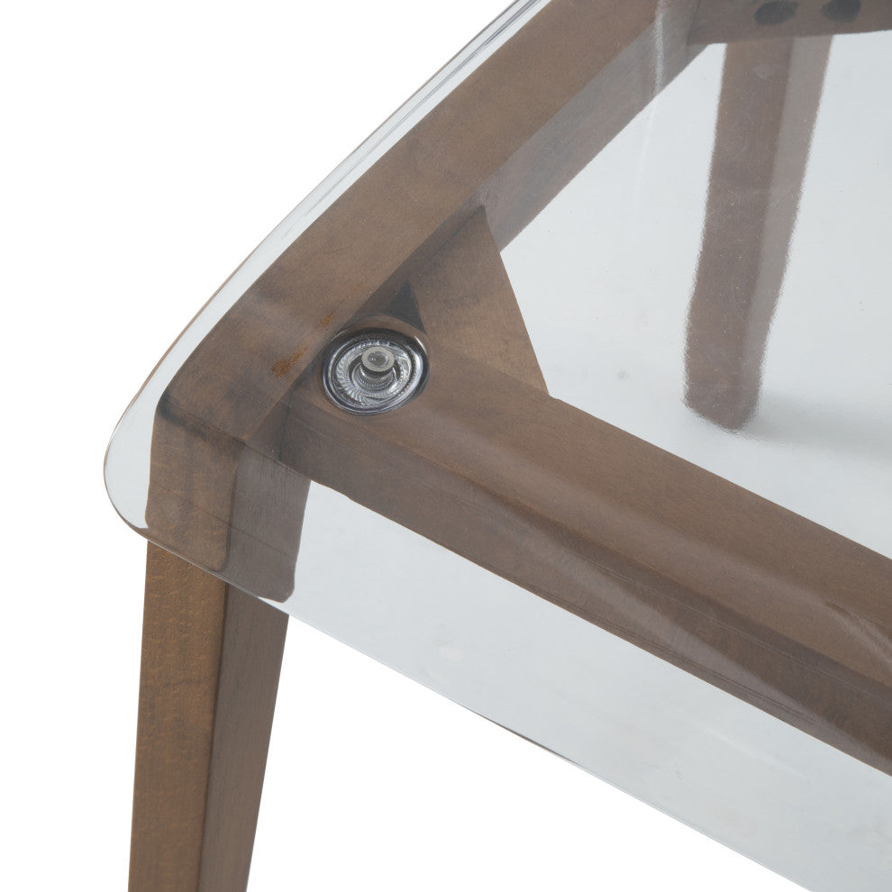LeisureMod Marsden Modern Dining Side Chair With Beech Wood Legs, Walnut